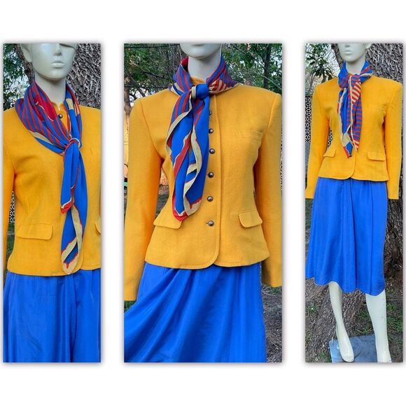 Vintage Post Modern Ginnie Johansen Rolled Silk Scarf 80s Artsy Geo Print - Picture 7 of 10